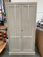 COX AND COX DOUBLE 6FT 5" WARDROBE IN LIGHT GREY WITHOUT DRAWS VL:5233:P814A (KERBSIDE PALLET DELIVERY)