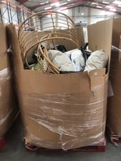 PALLET OF ASSORTED ITEMS TO INCLUDE EGG HANGING CHAIR (KERBSIDE PALLET DELIVERY)