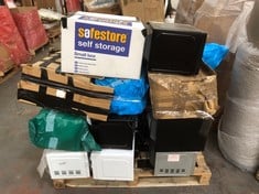 PALLET OF ASSORTED ITEMS TO INCLUDE TOSHIBA MANUAL MICROWAVE OVEN IN BLACK (KERBSIDE PALLET DELIVERY)