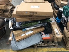 PALLET OF ASSORTED ITEMS TO INCLUDE BASICS FOLDING DRYING RACK IN WHITE (KERBSIDE PALLET DELIVERY)