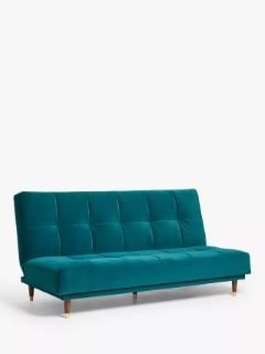 JOHN LEWIS LINEAR SOFA BED TEAL VELVET RRP £649