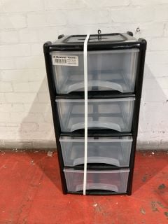 PLASTIC 4 DRAWER STORAGE TOWER