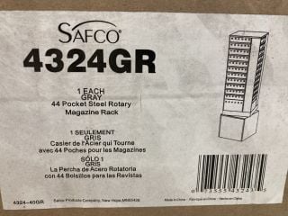 SAFCO GREY MAGAZINE STAND ROTATING