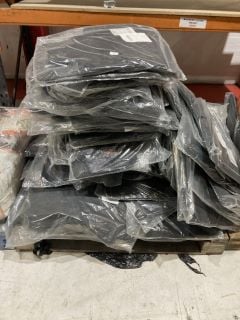 PALLET OF CAR MATS BLACK ROLLED EDGE SILVER STITCHING