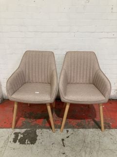 SET OF 2 JOHN LEWIS PINK TORONTO DINING ARM CHAIRS RRP £329 (003327977)