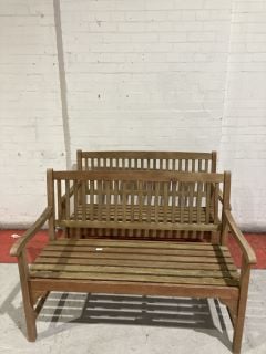 2 X 2 SEAT NATURAL OUTDOOR BENCH