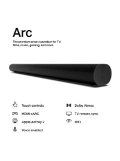 SONOS ARC SMART SOUNDBAR WITH DOLBY ATMOS AND VOICE CONTROL, BLACK RRP £719