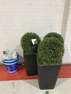 3 X TREE LOCATE ROSEMARY TOPIARY BALL ARTIFICIAL PLANT RRP £150