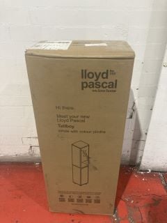 LLOYD PASCAL TALLBOY WHITE WITH COLOUR PLINTHS RRP £75 (1 UNIT ONLY)