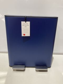 JOHN LEWIS 40 LITRE 2 SECTION RECYCLER BIN NAVY