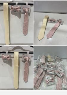 QTY OF ASSORTED CLOTHING INCLUDING JOHN LEWIS JACQUARD TIE PINK SMALL/MEDIUM AND JACQUARD BOW TIE PINK MEDIUM/LARGE TOTAL RRP £328