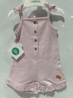 QTY OF ASSORTED CLOTHING INCLUDING MINI CUDDLES SINGLE ROMPER PINK SIZES NEWBORN & 6-9 MONTHS & 9-12 MONTHS & 18-24 MONTHS AND JOHN LEWIS KOALA DRESS SET 6-9 MONTHS TOTAL RRP £122