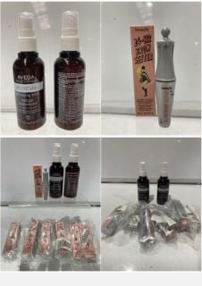 QTY OF ASSORTED BEAUTY ITEMS INCLUDING BENEFIT 24 HOUR BROW SETTER 2ML AND AVEDA THICKENING HAIR TONIC 100ML TOTAL RRP £126