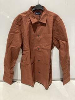 OLIVER SWEENEY TRAMORE RUST COTTON OVERSHIRT SIZE L RRP £179