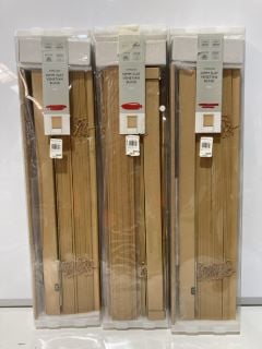 3 X JOHN LEWIS CORDLESS 50MM SLAT VENETIAN BLIND OAK