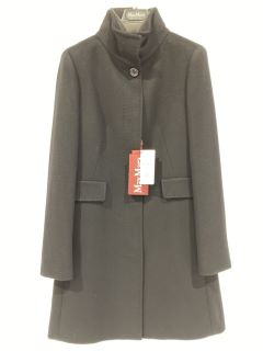 MAXMARA STUDIO AGNESE KNIT COAT BLACK SIZE 10 RRP £640