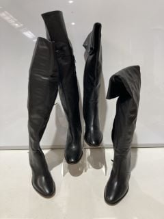 2 X JOHN LEWIS AND/OR SHILOH KNEE HIGH BOOTS BLACK SIZE EU 37/38