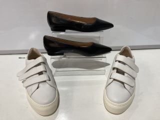 RALPH LAUREN LONDYN BALLET BLACK SHOES SIZE 6 TO INCLUDE JOHN LEWIS FAWNE TRAINERS WHITE SIZE 7