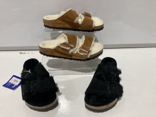 QTY OF ASSORTED FOOTWEAR/CLOTHING INCLUDING BIRKENSTOCK ARIZONA SANDALS BLACK EUR 38 TOTAL RRP £452