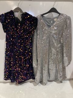 QTY OF ASSORTED CLOTHING INCLUDING JOHN LEWIS MULTI SEQUIN P/SUIT AGE 12 YEARS TOTAL RRP £186