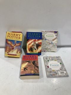 QTY OF ASSORTED BOOKS INCLUDING HARRY POTTER AND THE HALF-BLOOD PRINCE AND HARRY POTTER AND THE GOBLET OF FIRE