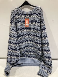 COMBER KNIT SWEATER MAUI BLUE/MULTI SIZE XL RRP £180