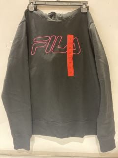 BOX OF ASSORTED ITEMS TO INCLUDE  FILA BLACK CARDIGAN SIZE  M