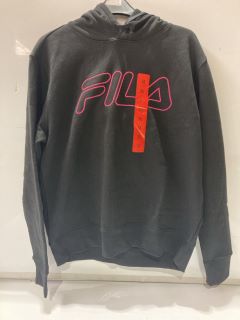 BOX OF ASSORTED ITEMS TO INCLUDE FILA BLACK CARDIGAN SIZE M