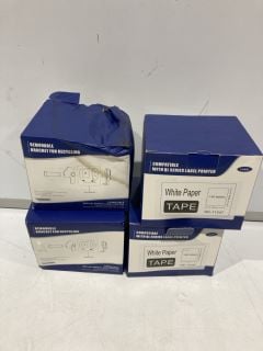 4 X LABEL PRINTER WHITE PAPER TAPE RRP £80