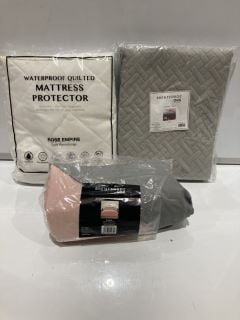 BOX OF ASSORTED ITEMS TO INCLUDE MATTRESS PROTECTOR