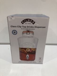 QTY OF ITEMS TO INCLUDE KILNER GLASS CLIP TOP DRINKS DISPENSER RRP £150