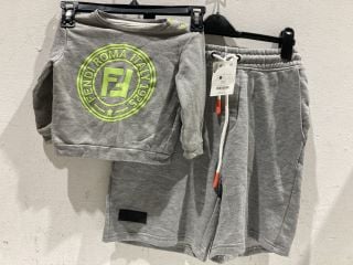 BOX OF ASSORTED ITEMS TO INCLUDE BERSHKA GREY JOGGERS SIZE S