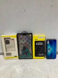 QTY OF ITEMS INCLUDING ESSENTIALS CLEAR PHONE CASE SCREEN PROTECTOR AND IN CAR CHARGER