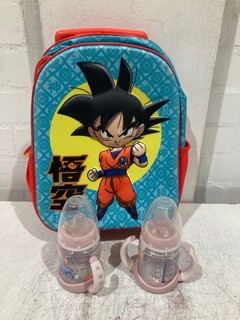 QTY OF ITEMS INCLUDING DRAGON BALL Z KIDS BAG