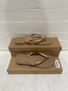 5 X HAVAIANAS FLIP FLOPS INCLUDING SLIM ROSE GOLD 39/40