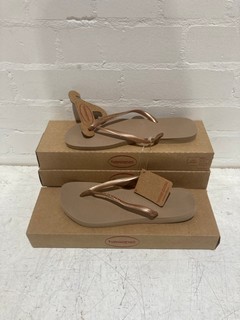 5 X HAVAIANAS FLIP FLOPS INCLUDING SLIM ROSE GOLD 39/40