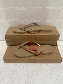 5 X HAVAIANAS FLIP FLOPS INCLUDING SLIM STEEL GREY 39/40