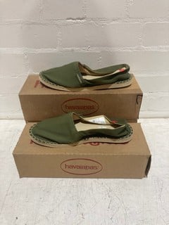 3 X HAVAIANAS SHOES INCLUDING ALP H ORIG 111 GREEN 39/40