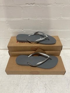 5 X HAVAIANAS FLIP FLOPS INCLUDING SLIM STEEL GREY 39/40