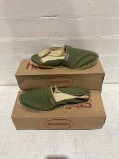 4 X HAVAIANAS SHOES INCLUDING ALP H ORIG 111 GREEN 39/40