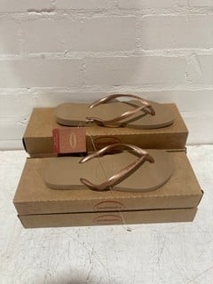 5 X HAVAIANAS FLIP FLOPS INCLUDING SLIM ROSE GOLD 39/40