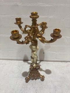 2 X BOX OF 2 GOLDEN CANDLE HOLDERS