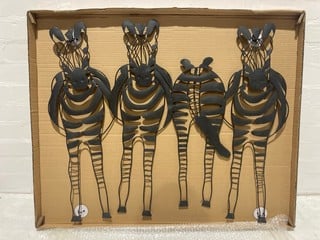 QTY OF SCULPTURAL ZEBRA WALL FRIEZE