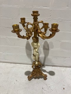 2 X BOX OF GOLDEN CANDLE HOLDERS