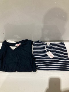 QTY OF ITEMS INCLUDING JERSEY BARDOT STRIPE TOP 16 NAVY/WHITE