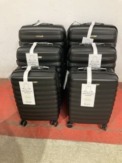 2 X ROCK SUITCASES BLACK