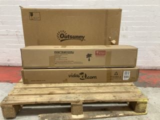 1 X PALLET OF GARDEN ITEMS INCLUDING ARTIFICIAL PLANTS