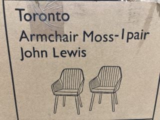 1 X JOHN LEWIS ARMCHAIR MOSS 1 PAIR