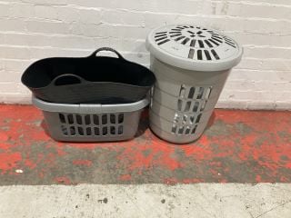 3 X ASSORTED WASHING BASKETS