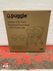 PUGGLE URBAN CITY TWIN EASYFOLD PUSHCHAIR WITH FOOTMUFFS